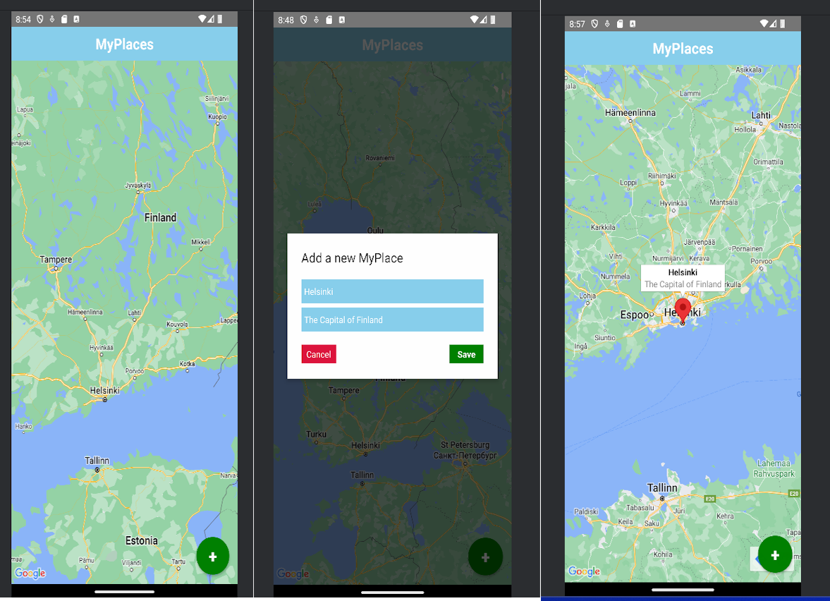 MyPlacesApp preview