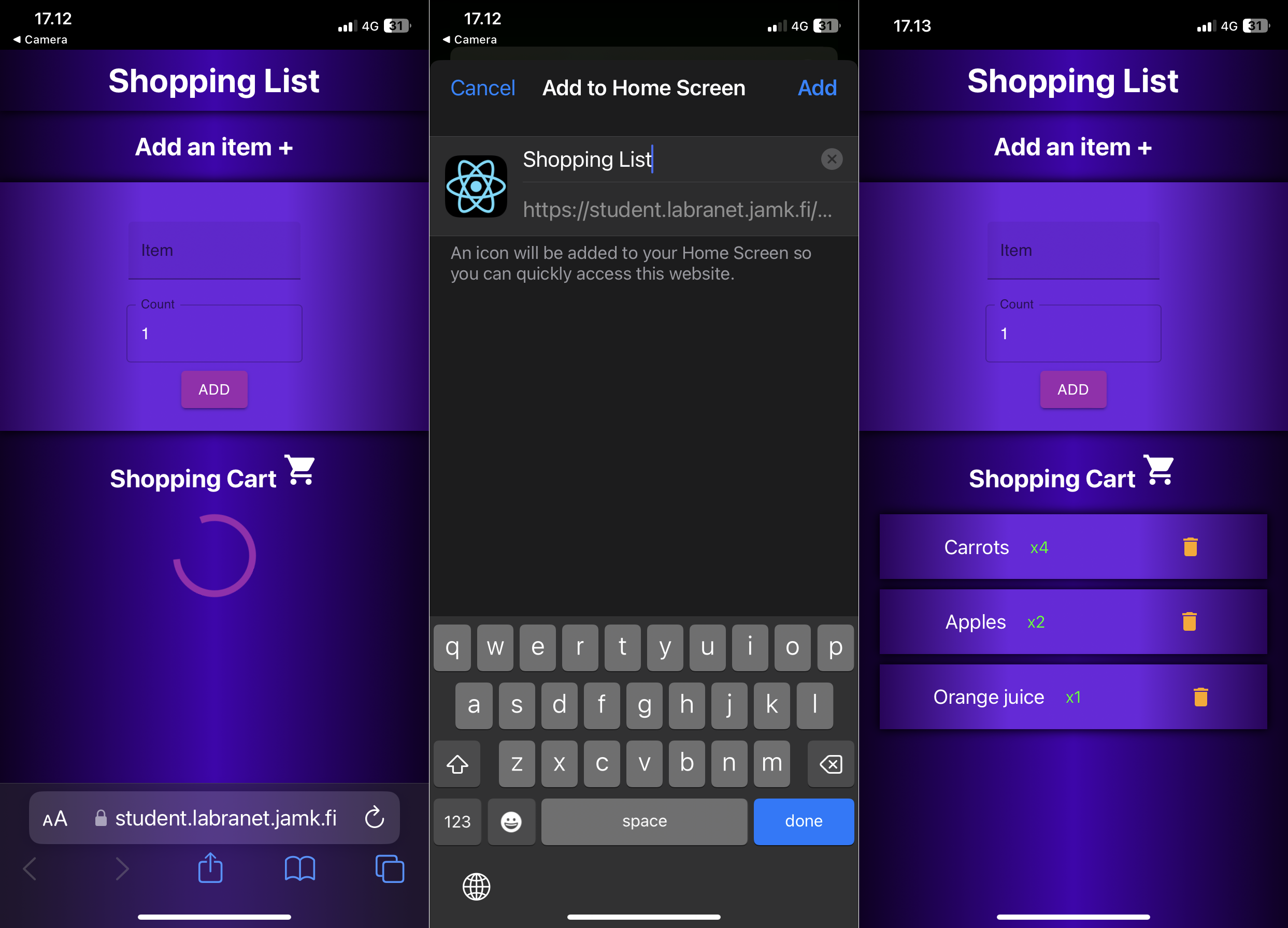 ShoppingListApp preview